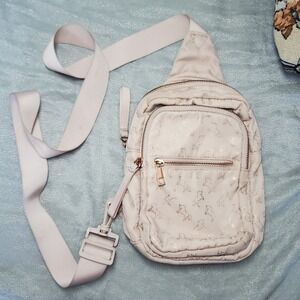 Kids Pink Unicorn Sling Bag Crossbody Backpack Rose Gold Zip fairycore whimsical
